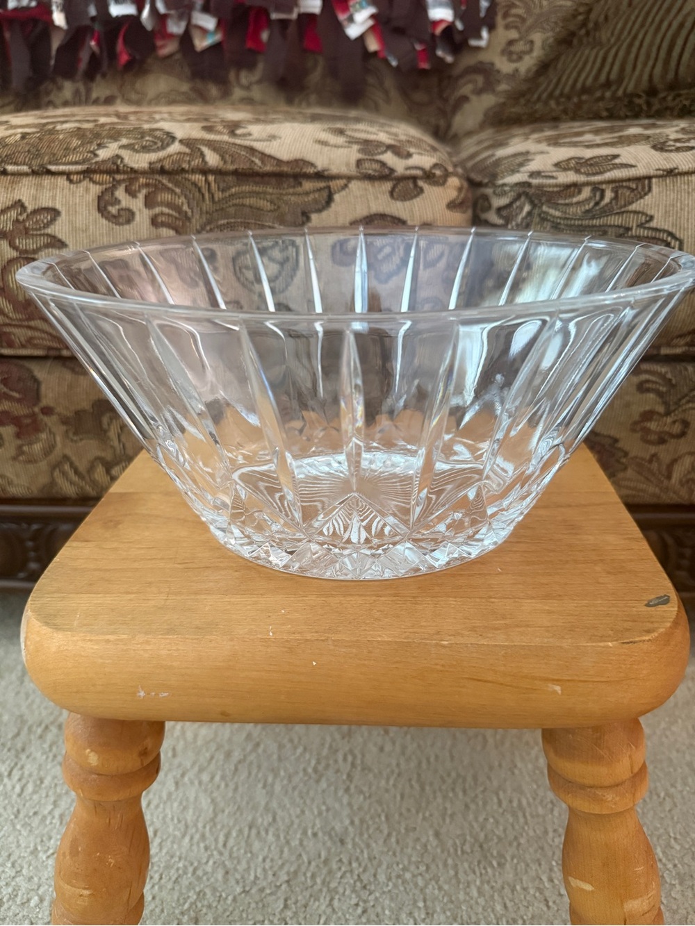 Clear Cut Glass Serving Bowl - Classic Crystal Look